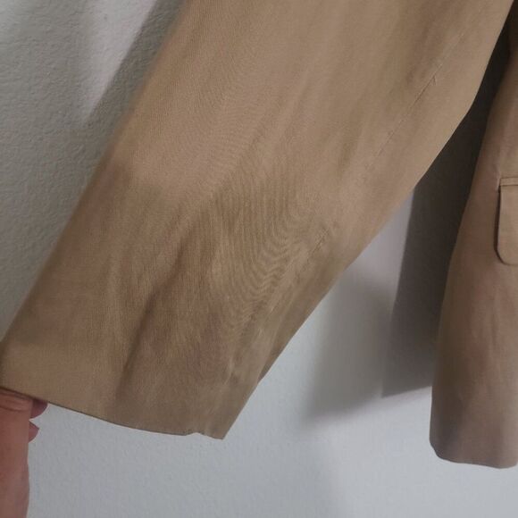 ANA Women's Plus Size Blazer XXL Tan Preppy Office Professional Business Linen - Picture 6 of 14